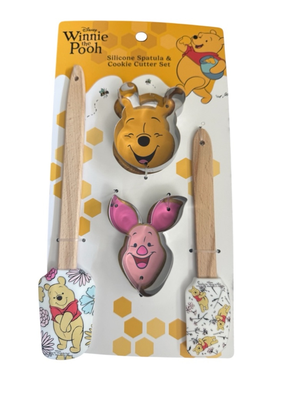 Disney Winnie the Pooh Spring Silicone Spatula And Cookie Cutter Set, 4 Pieces